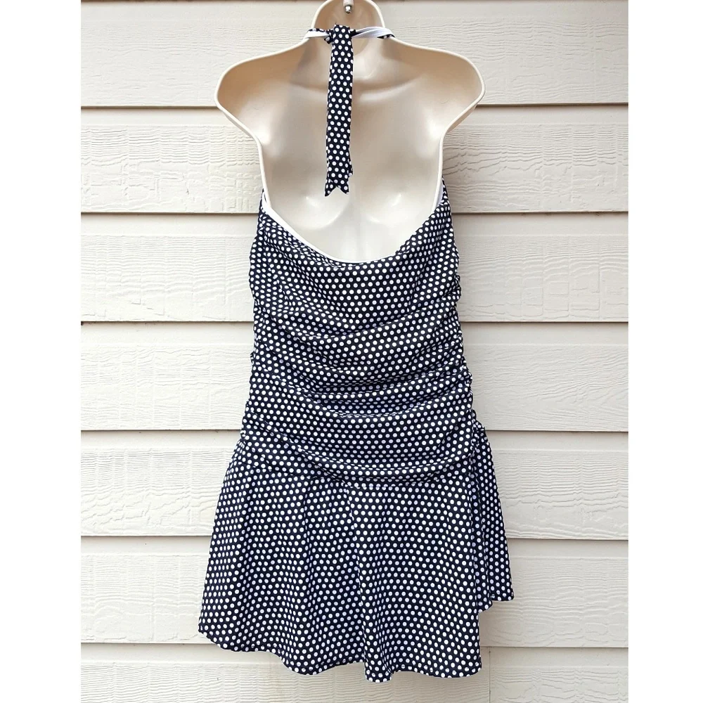 Women’s One Piece Halter Swimsuit Skirted - Picture 13 of 15